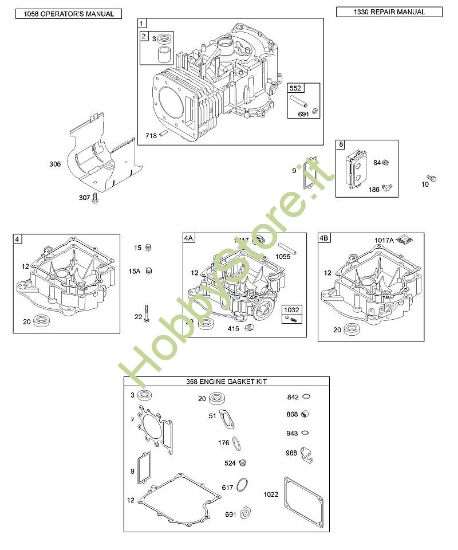 F - Cilindro, coppa, set guarnizioni B&S - 31 €¦ 311707-0146-E1 brand Stihl